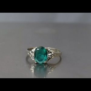 Art Deco Size 8.25 Sterling Silver Ring 925